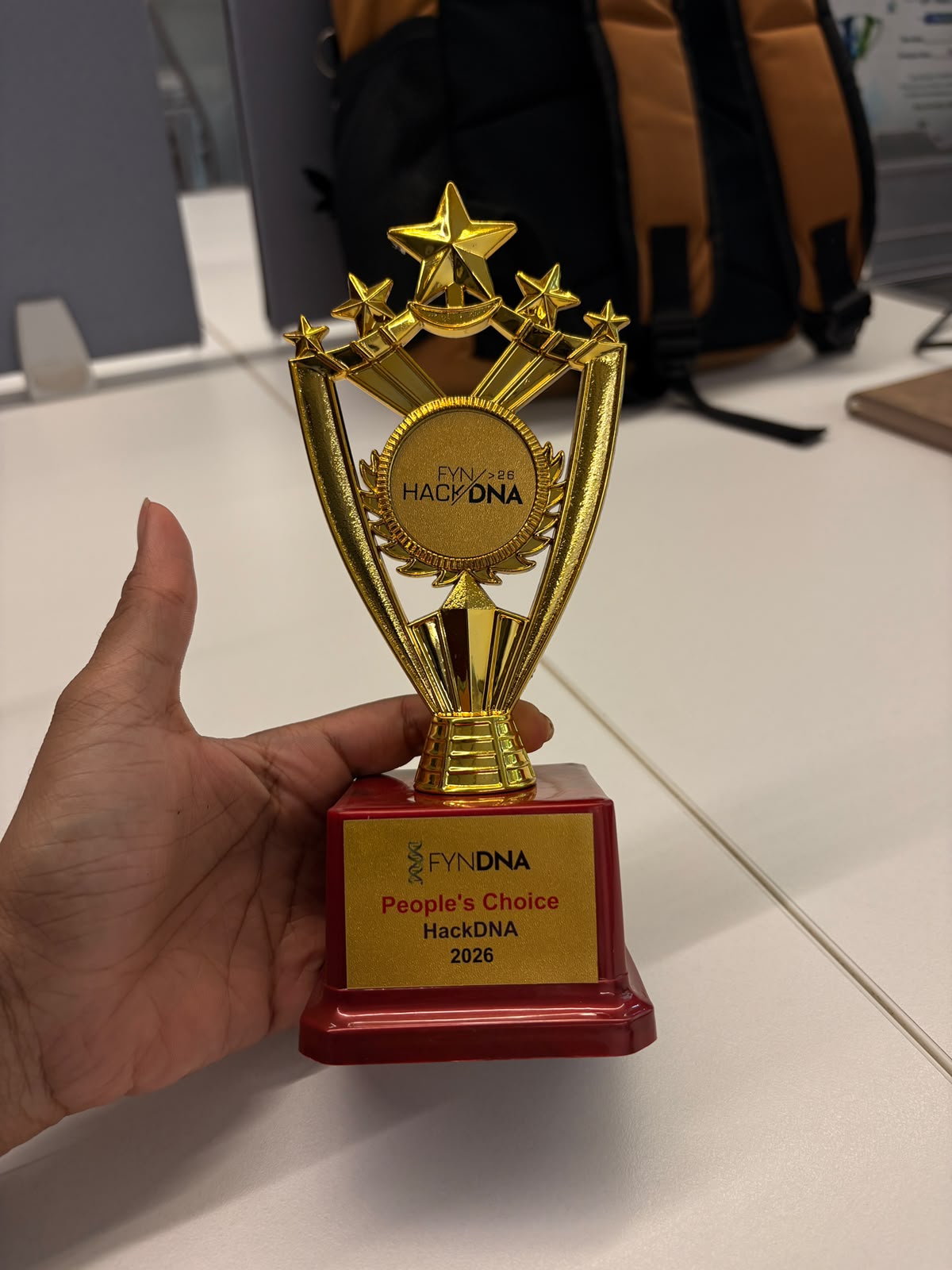 HackDNA People's Choice trophy
