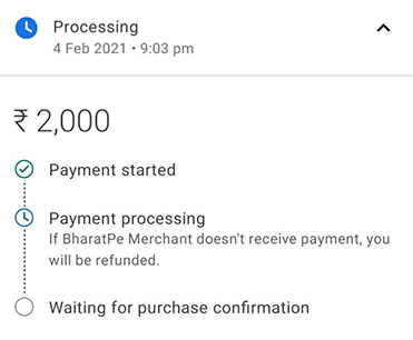 GPay payment processing