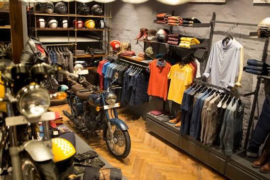 Royal Enfield apparel store interior